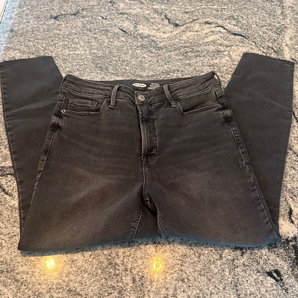 Old Navy Rockstar Extra High Rise Jeans - Dark Gray size 12 - Picture 4 of 10